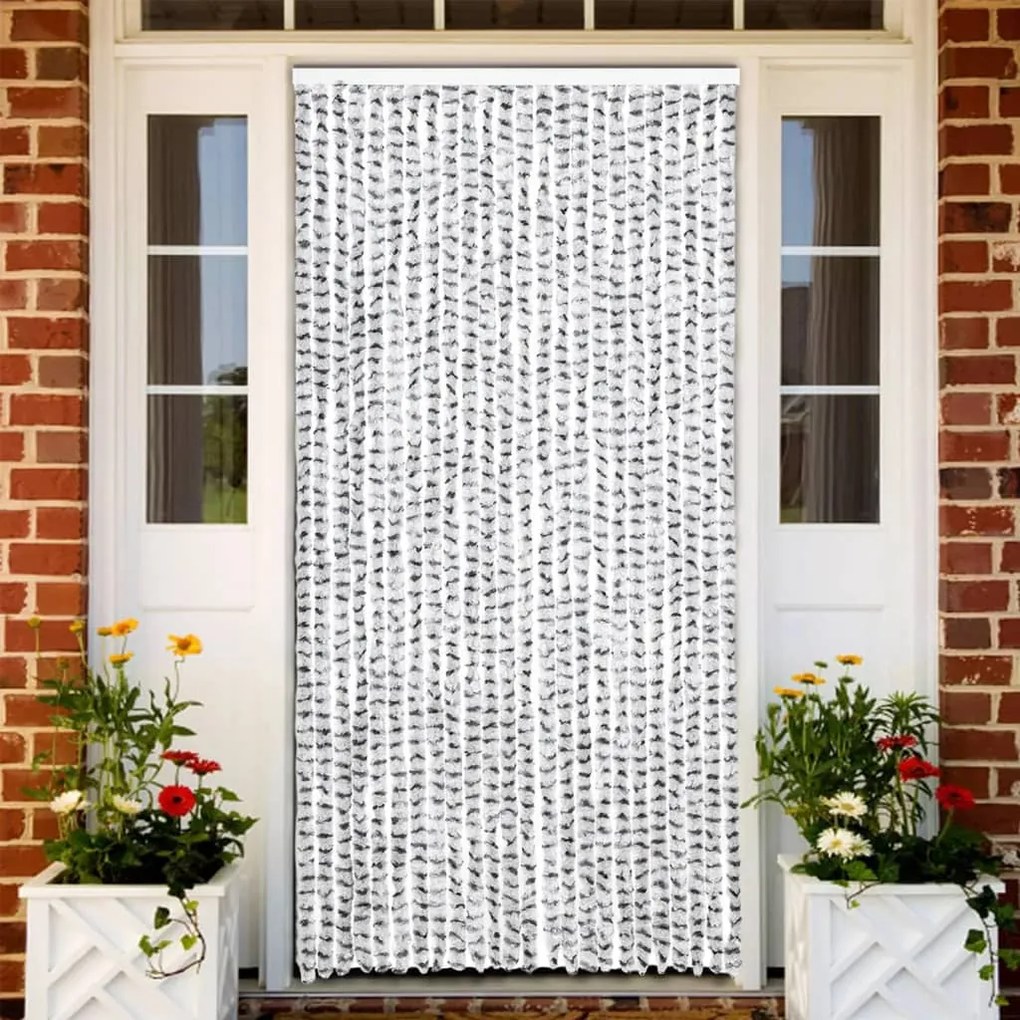 vidaXL Perdea insecte, gri deschis &amp; gri închis, 100x220 cm, chenille