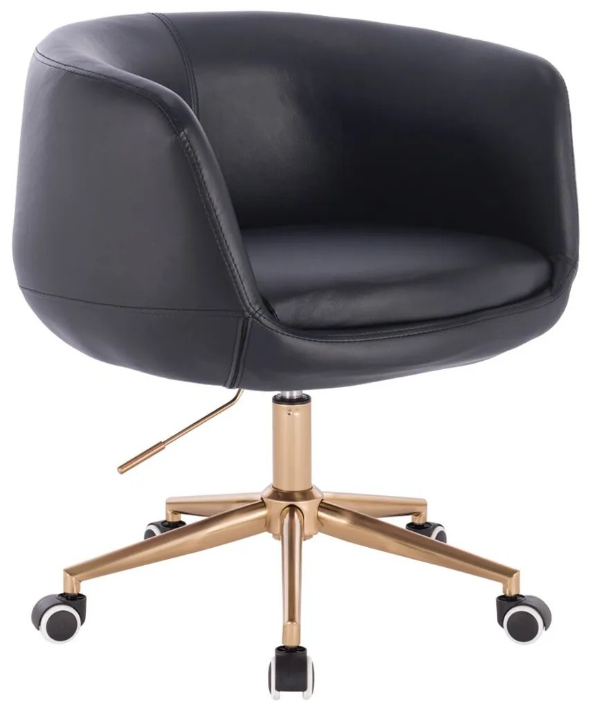 HC333K Scaun Neagră cu Bază Aurie