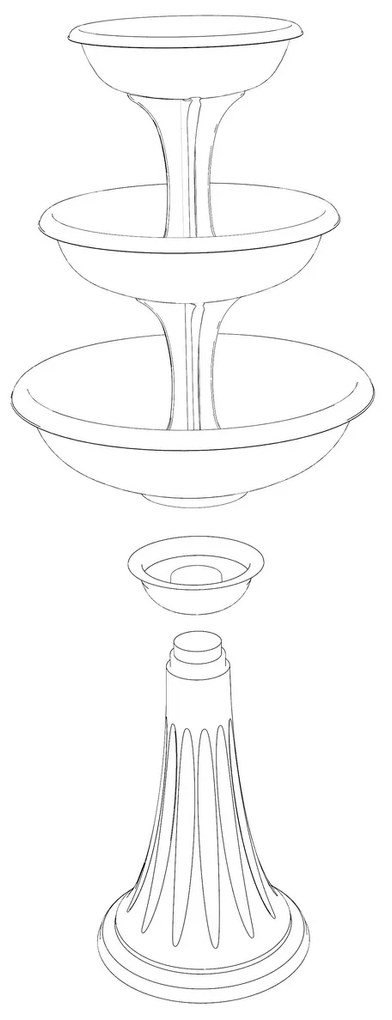 Cascadă pentru flori Trevy teracota, 50 x 114 cm