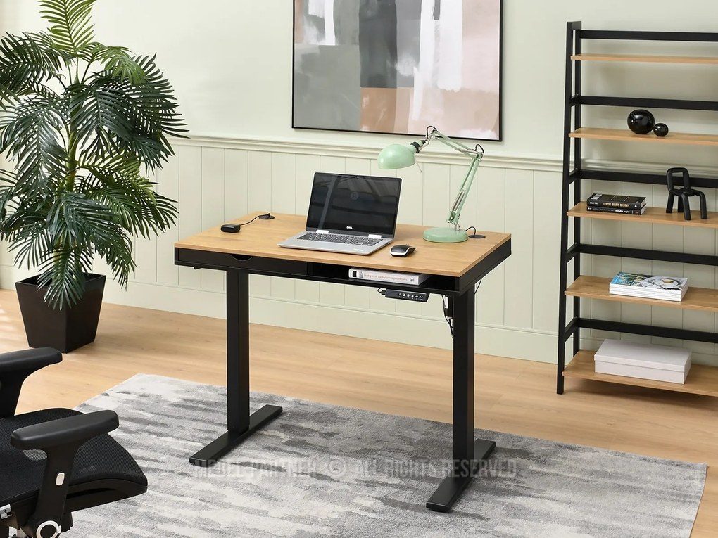 Masă PC Osto 100 (stejar negru + negru). Promo -7%. 1109819