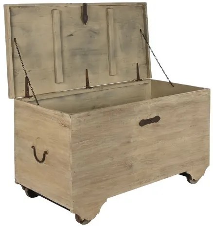 Cufar vintage, din lemn de tec, Chestnut