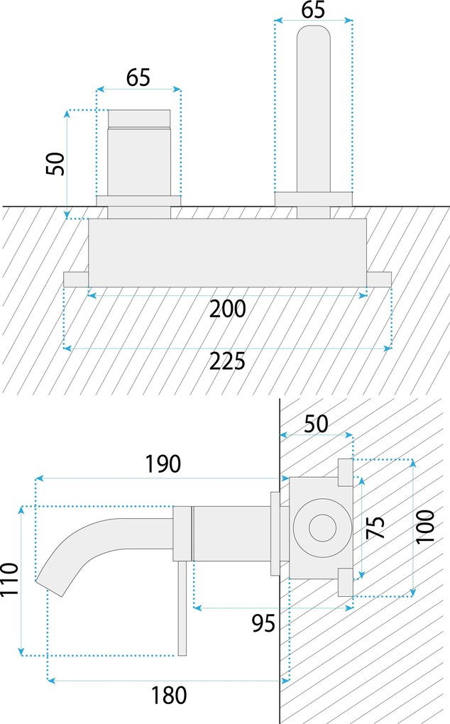 Rea Clif Brush Nickle baterie de culoare