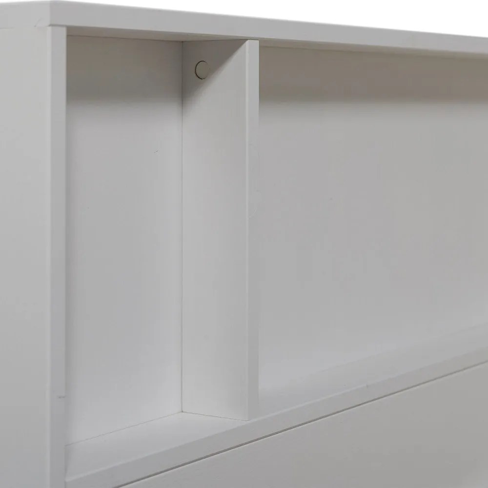 Pat alb din lemn de pin fără somieră 90x200 cm Carter – WOOOD