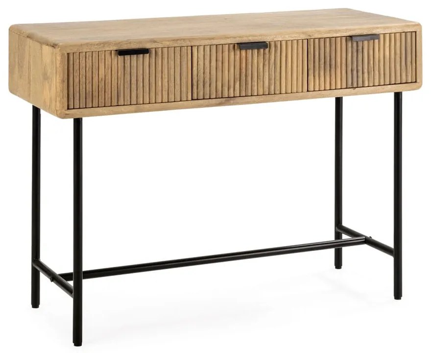 Masă consolă în culoare naturală din lemn de mango 38x100 cm Mundra – MOME