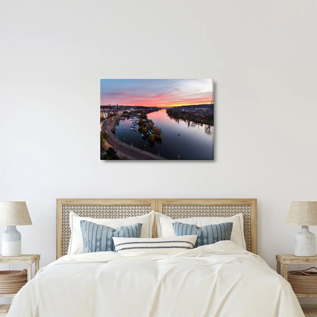 Tablou cu Praga nocturnă (70x50 cm)