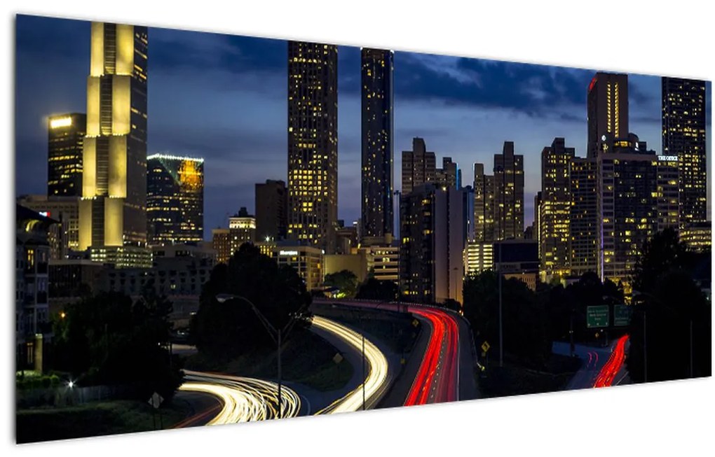 Tablou cu orașul nocturn (120x50 cm)