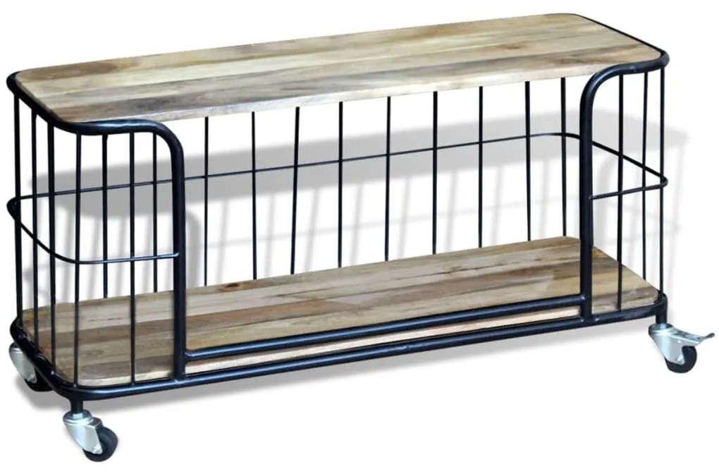 vidaXL Comodă TV din lemn de mango, 100x40x45 cm