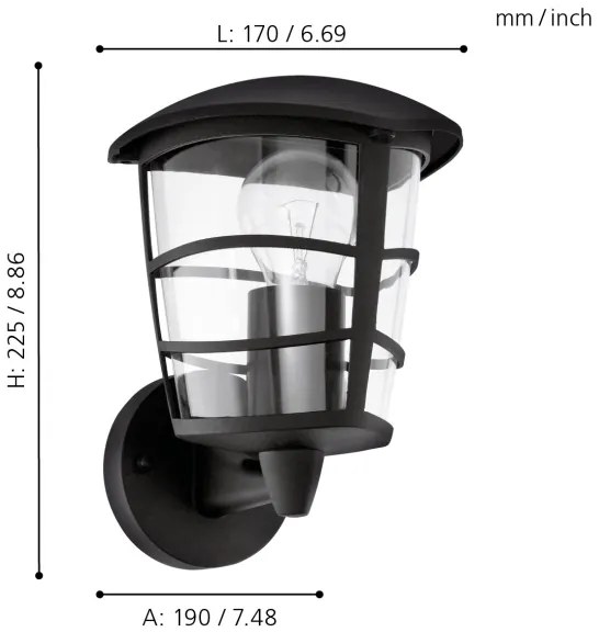 Eglo 93097 - LED Aplică perete exterior ALORIA 1xE27/8,5W/230V