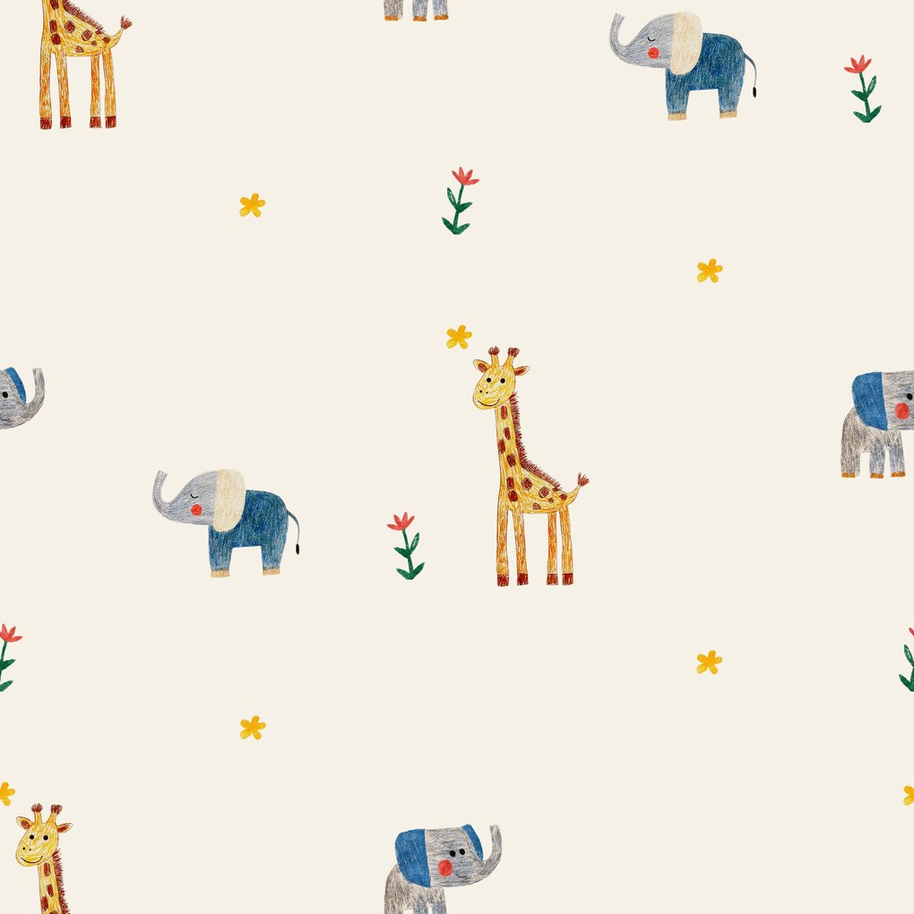 Cearsaf din bumbac pentru patut copii LITTLE SAFARI colorat 110x160 cm