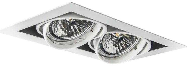 Spot îngropat alb AR111 reglabil 2 lumini - Oneon