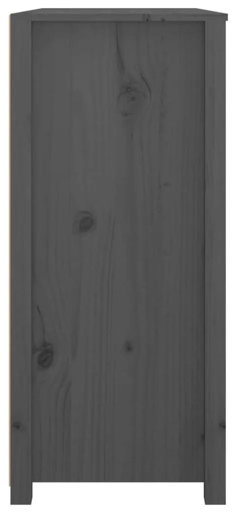 Dulap lateral, gri, 100x40x90 cm, lemn masiv de pin 1, Gri, 100 x 40 x 90 cm