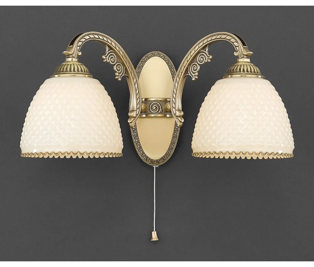 Aplica de perete din alama 2 brate design italian 7005
