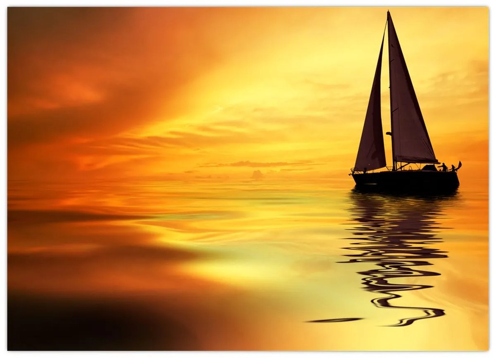 Tablou - Sailboat la apus de soare (70x50 cm)