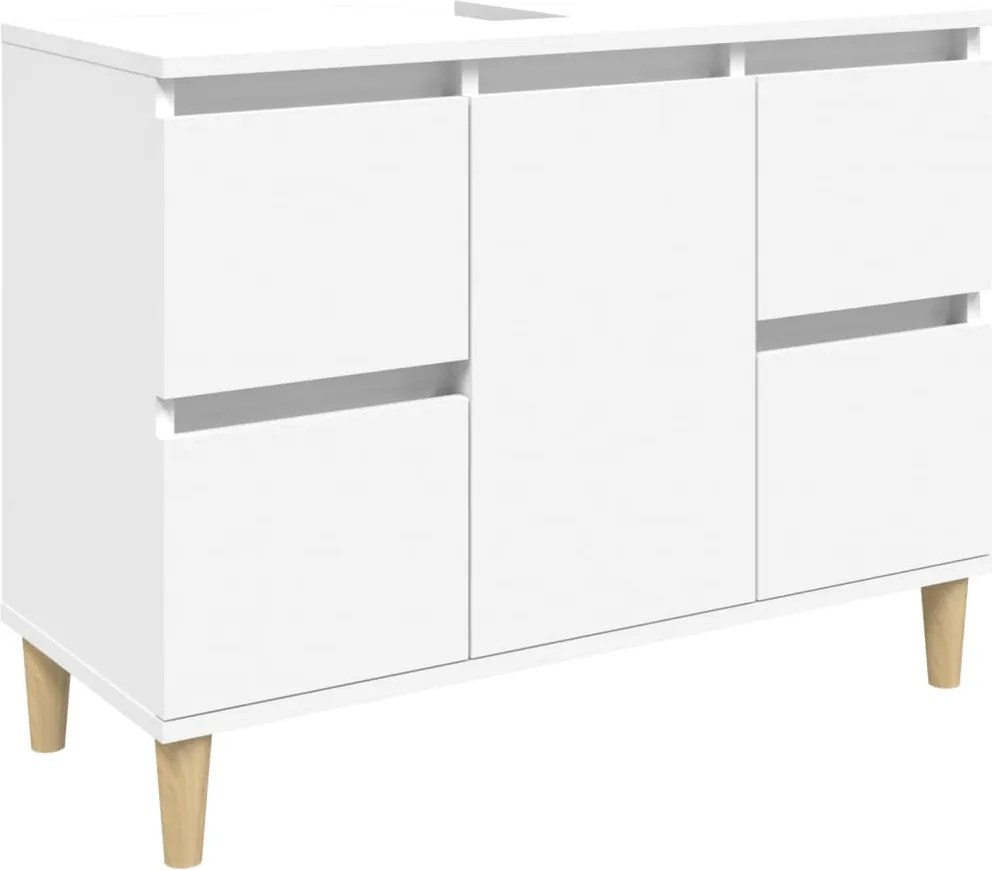 vidaXL Dulap de chiuvetă, alb, 80x33x60 cm, lemn prelucrat