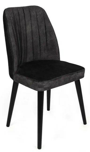 Set de scaune de sufragerie Alfa Anthracite andBlack, 2 buc.