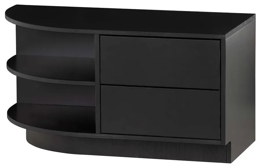 Masă TV modulară neagră din lemn masiv de pin 78x40 cm Finca – WOOOD