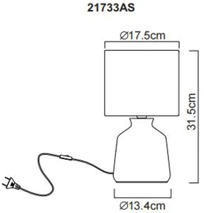 Lampa de masa ceramica cenusie RELA