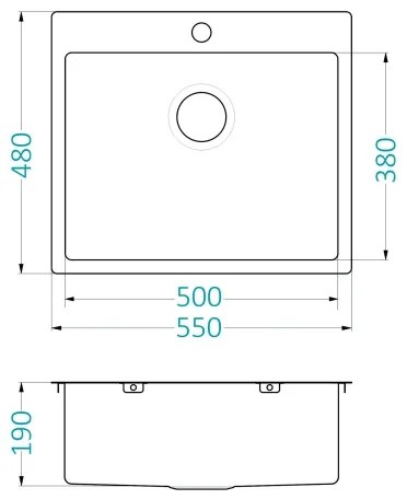 Chiuvetă de bucătărie ALVEUS 1124382 QUARTO 55x48 cm crom