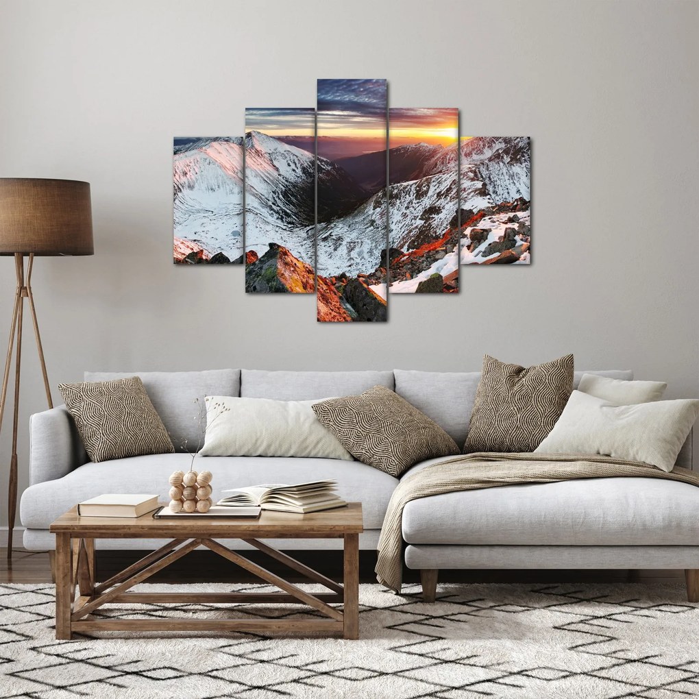 Tablou - Panoramă montană de iarnă (150x105 cm)