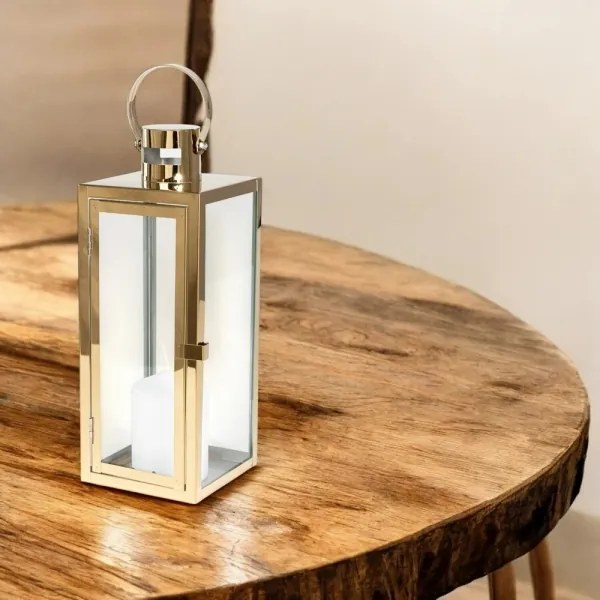 Felinar decorativ auriu, 49 cm