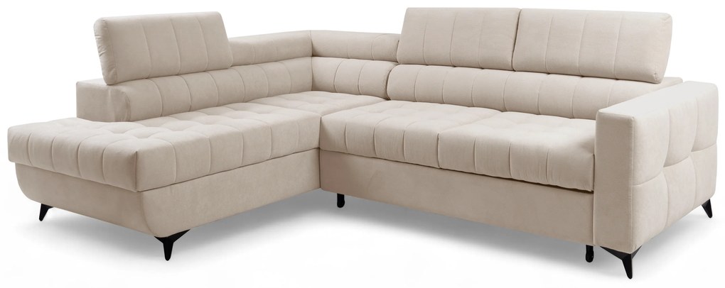 Colțar extensibil Nardo L pe stânga - pluș bej Pretty 03