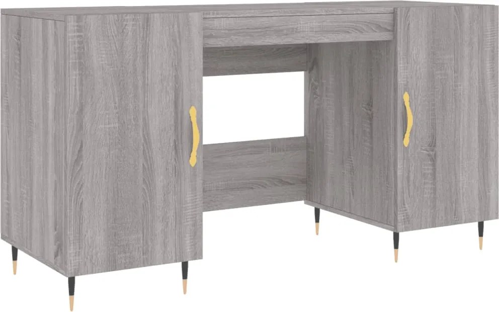 vidaXL Birou, gri sonoma, 140x50x75 cm, lemn compozit