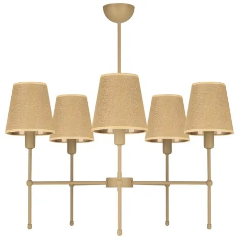 Lustră cu tijă MADELA 5xE14/40W/230V iută/bej