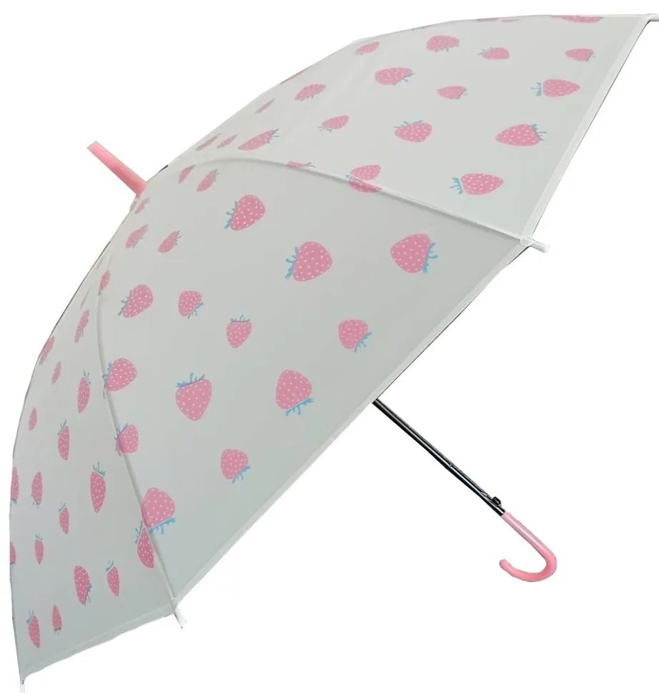 Tulimi Umbrelă cu băţ pentru copii Căpșună - roz