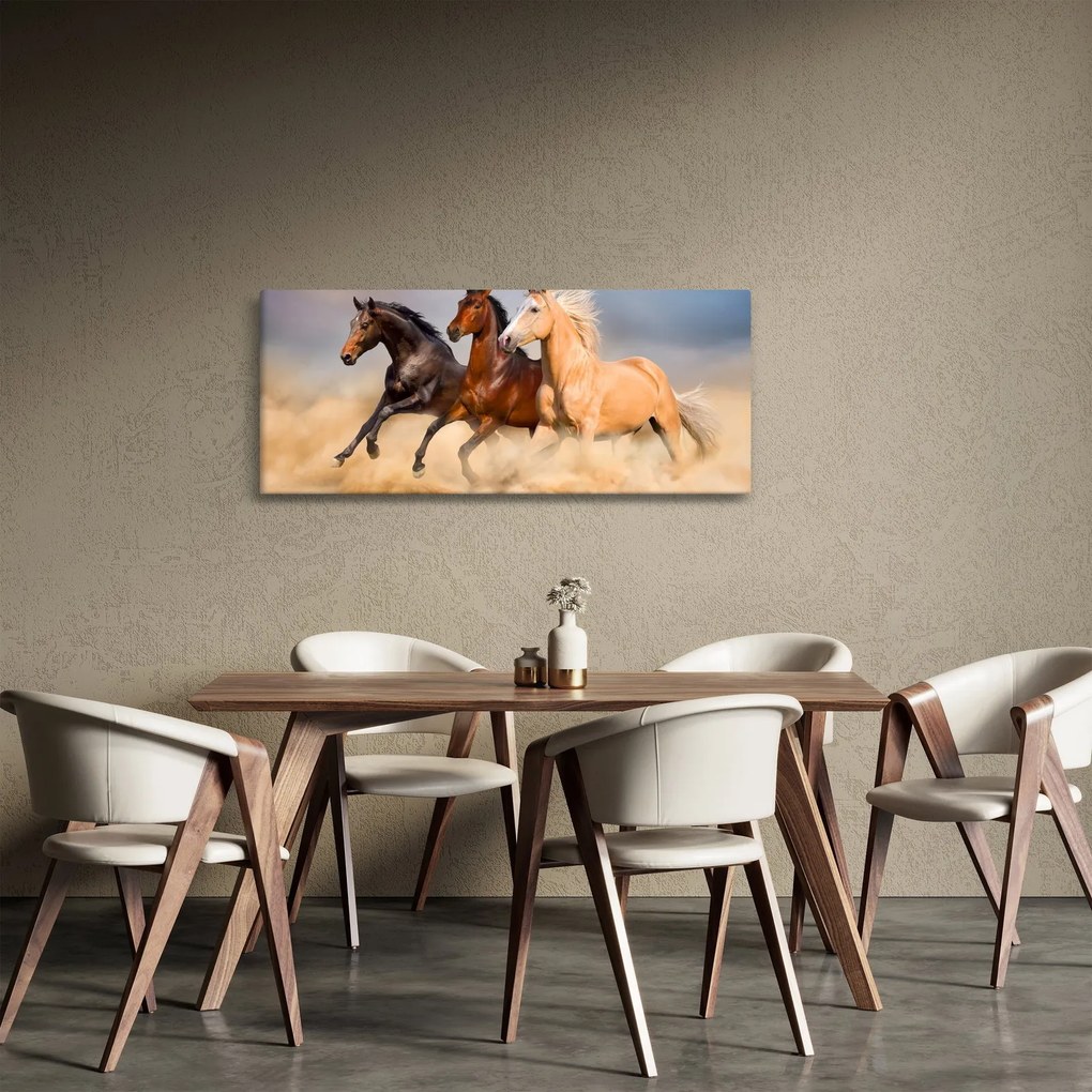 Tablou - Cai sălbatici (120x50 cm)