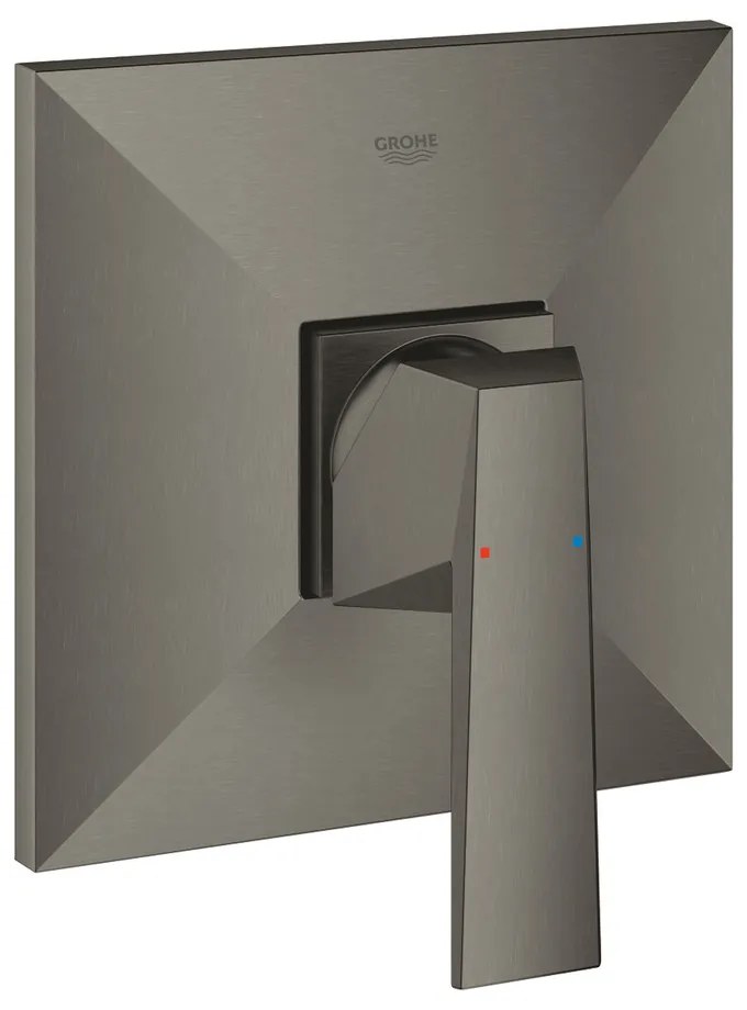 Baterie dus incastrata Grohe Allure Brilliant antracit periat Hard Graphite fara corp ingropat