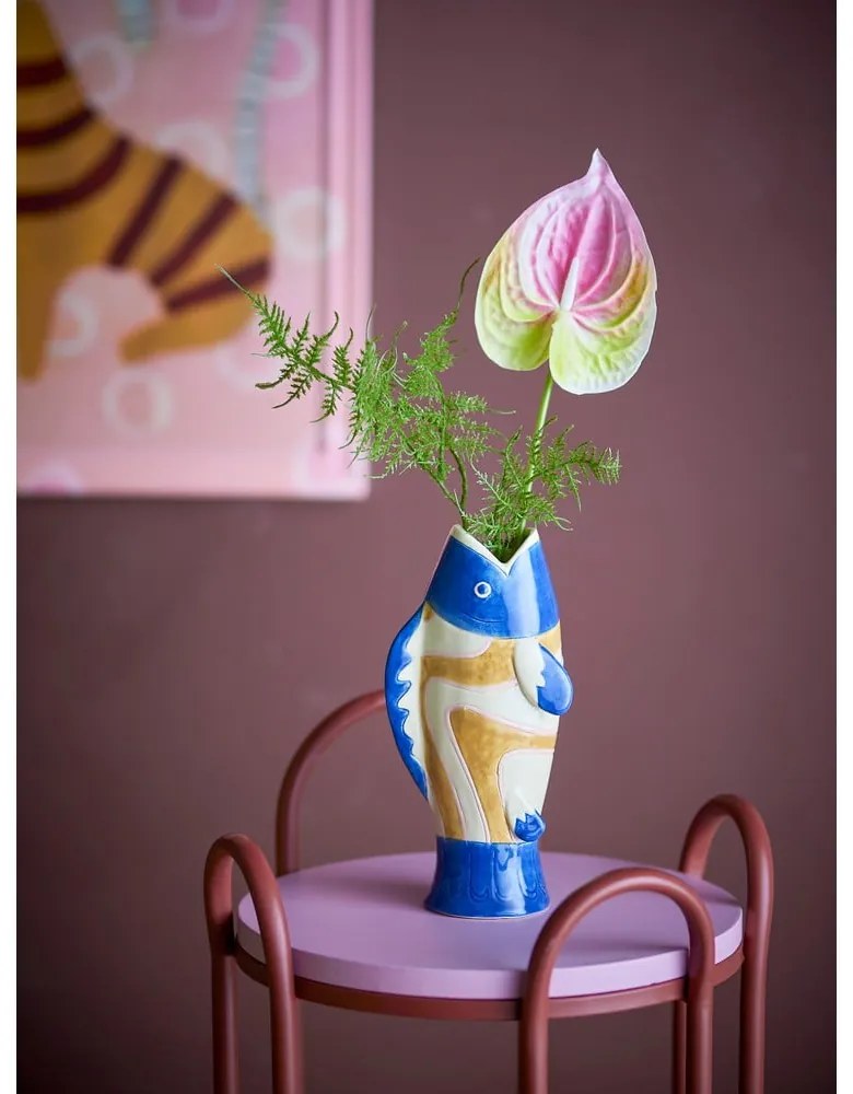 Vază din gresie pictată manual (înălțime 22 cm) Irving – Bloomingville