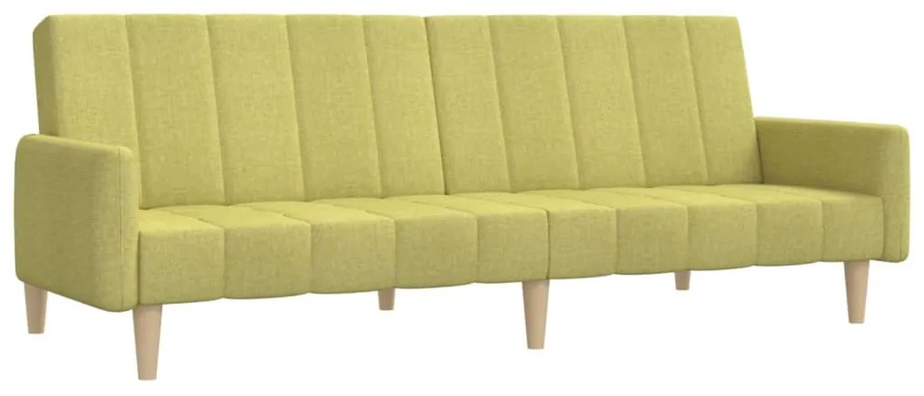 337362 vidaXL Canapea extensibilă cu 2 locuri, verde, material textil