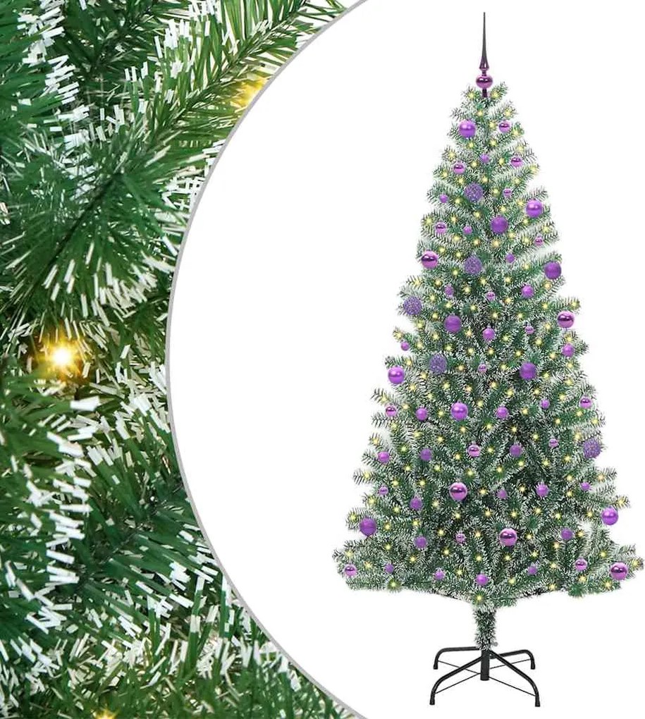 vidaXL Pom de Crăciun artificial cu zăpadă imitată și lumină LED