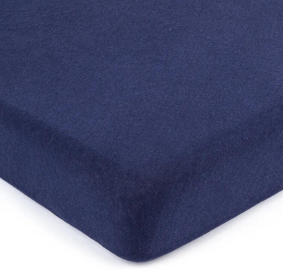 Cearșaf de pat 4Home jersey albastru închis, 90 x 200 cm, 90 x 200 cm