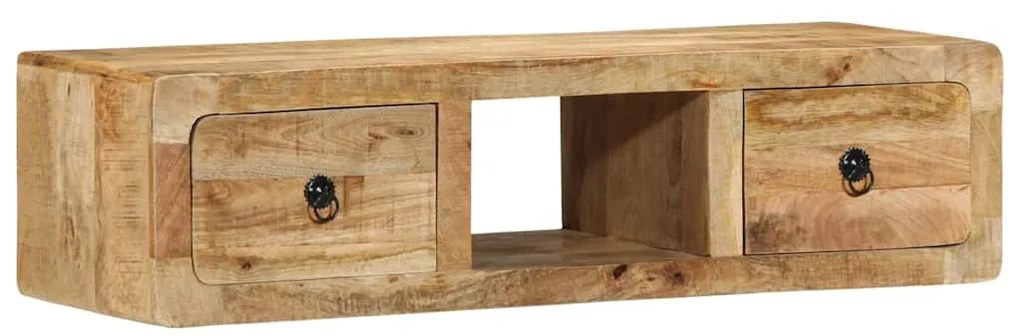 vidaXL Dulap TV montat pe perete 100x32x25 cm lemn masiv Mango brut