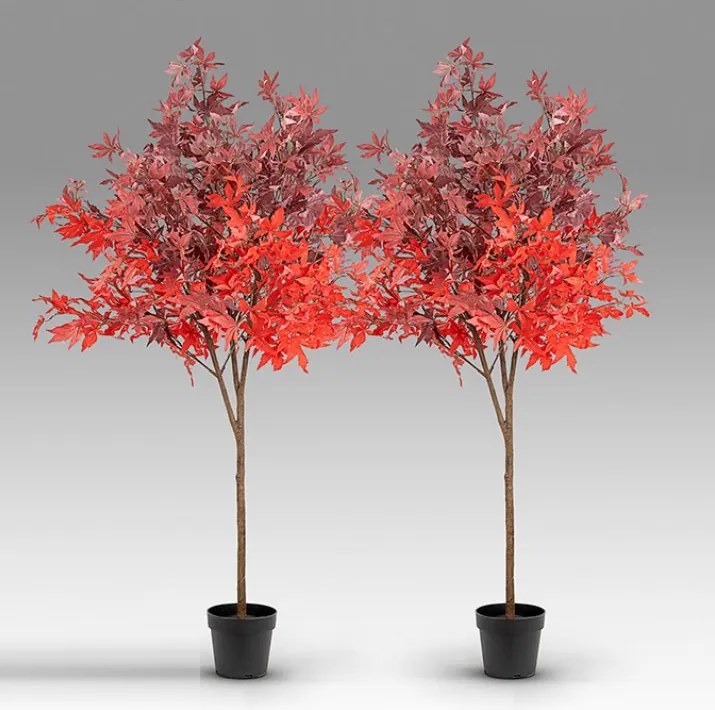 Set de 2 plante artificiale, Artar rosu H-147cm
