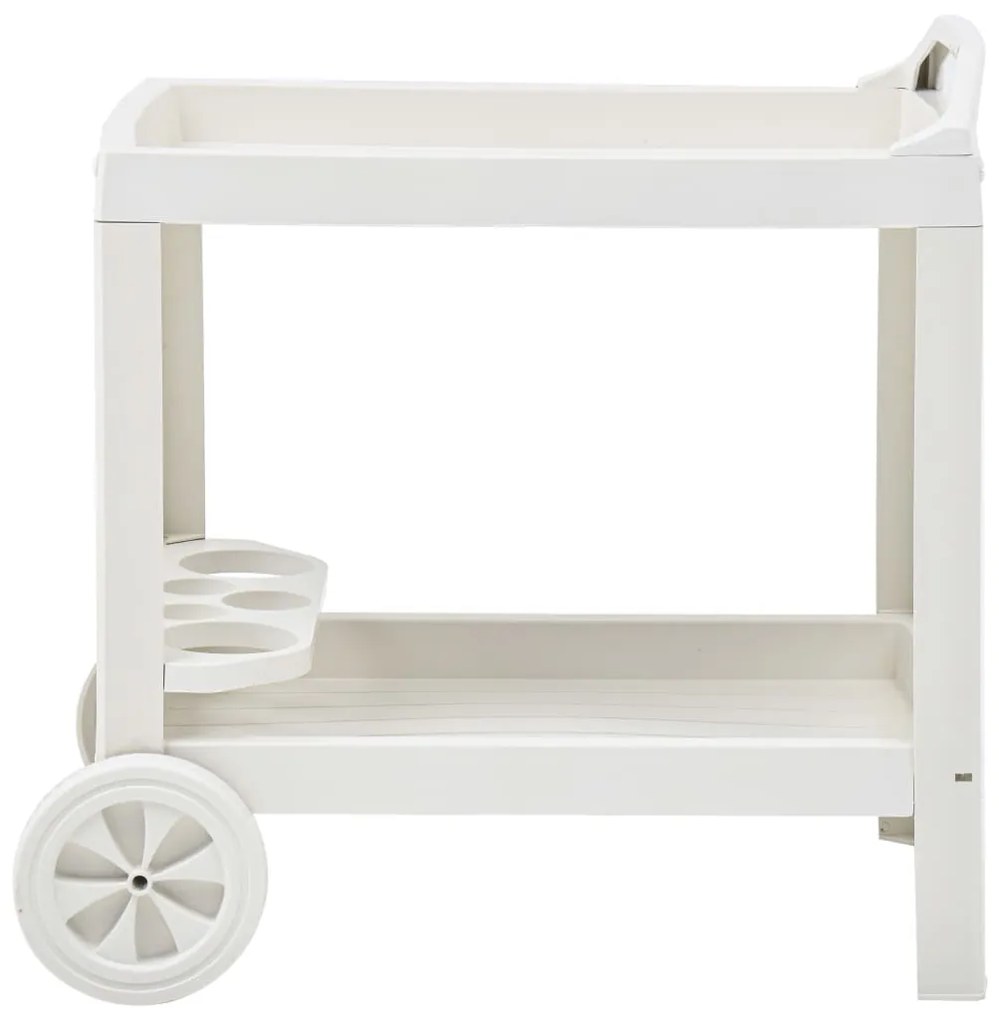 48811 vidaXL Cărucior de băuturi, alb, 69 x 53 x 72 cm, plastic