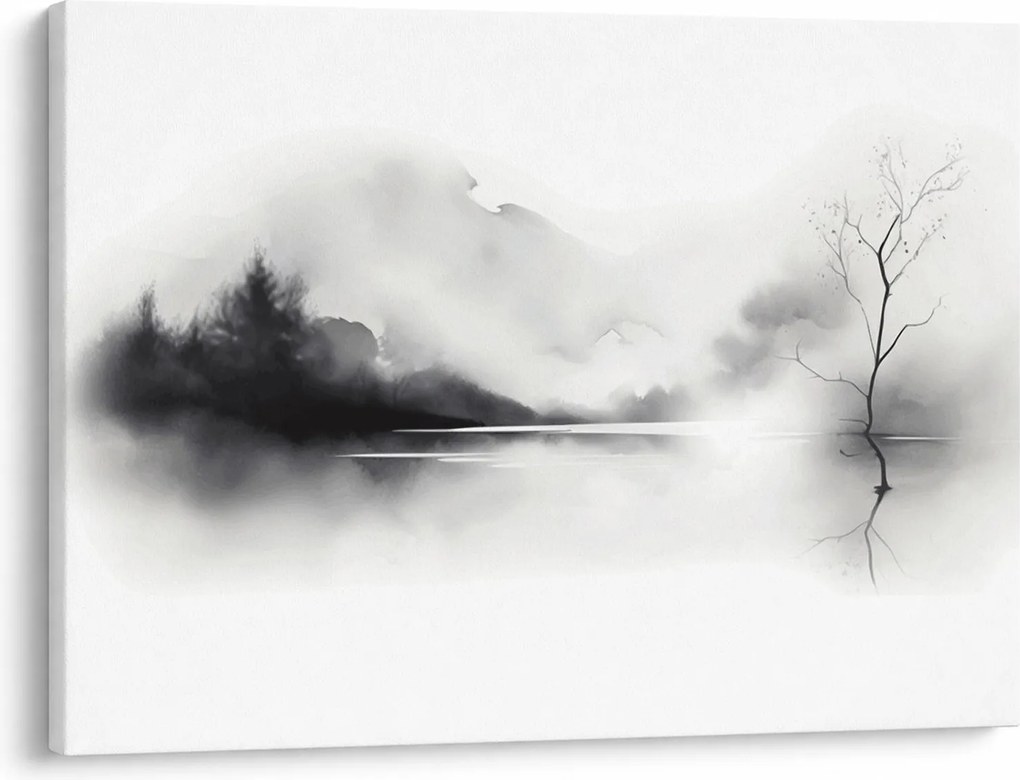 Tablou - pictură cu cerneală de peisaj (70x50 cm)