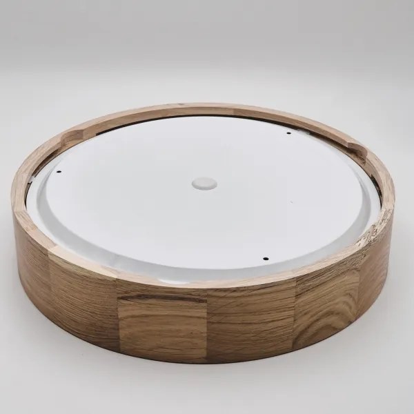 Plafonieră de baie OAK, 3 x soclu E27, max. 15 W, 230 V, finisaj stejar, Ø 37 cm, IP54