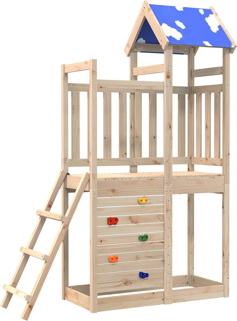 vidaXL Turn de joacă Maro 110,5 x 52,5 x 215cm Lemn de pin masiv