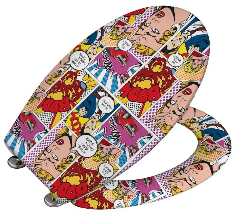 Capac WC cu închidere lentă Wenko Pop Art, 45 x 37,5 cm