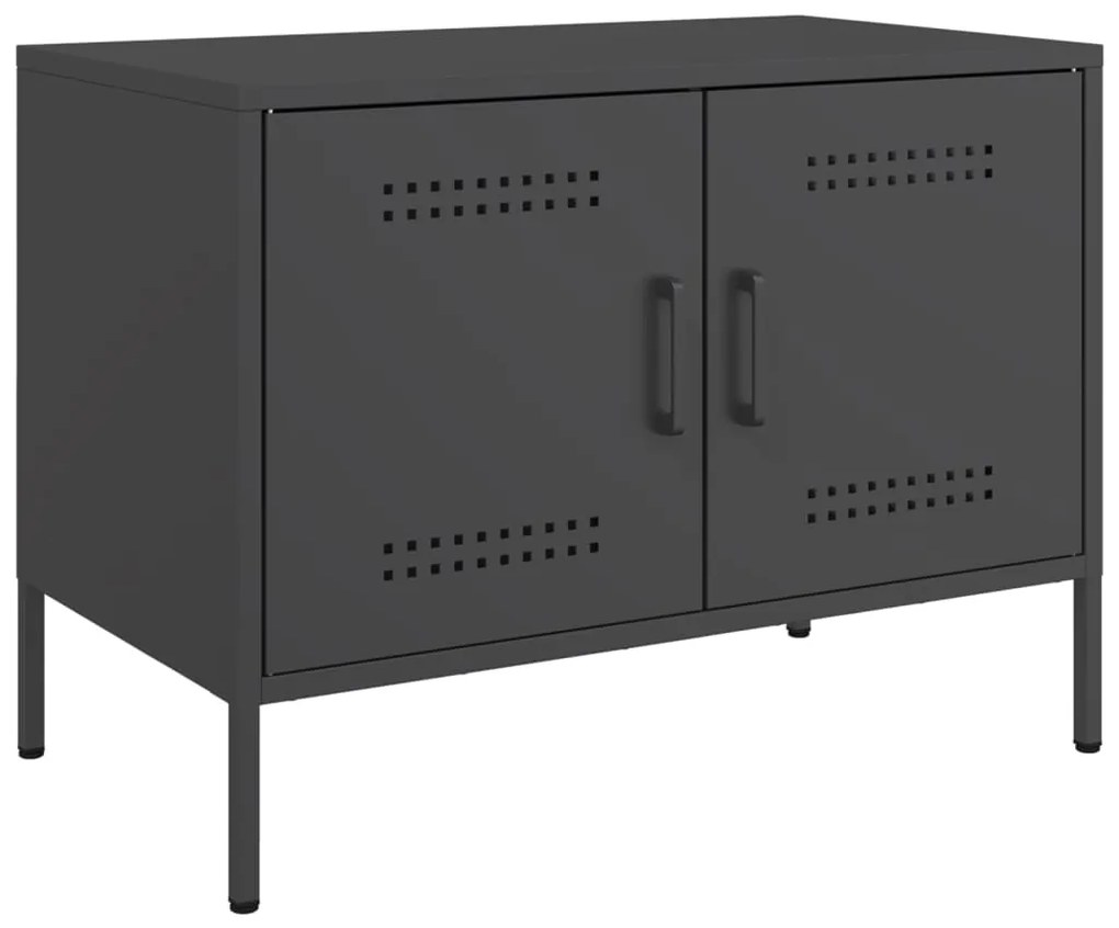 842934 vidaXL Dulap TV, negru, 68x39x50,5 cm, oțel