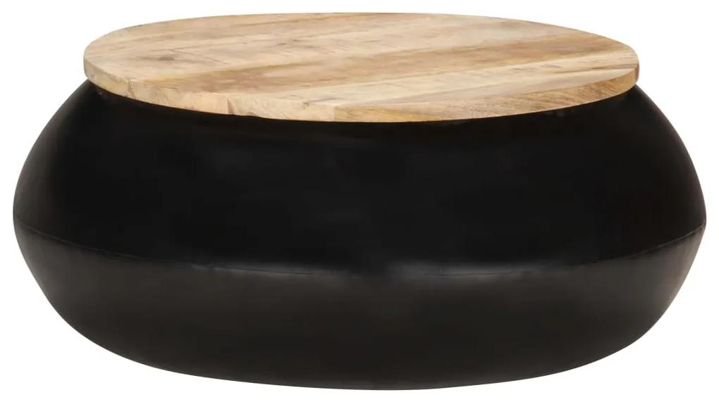 Masuta de cafea, negru, 68 x 68 x 30 cm, lemn masiv de mango 1, Negru, Lemn masiv de mango