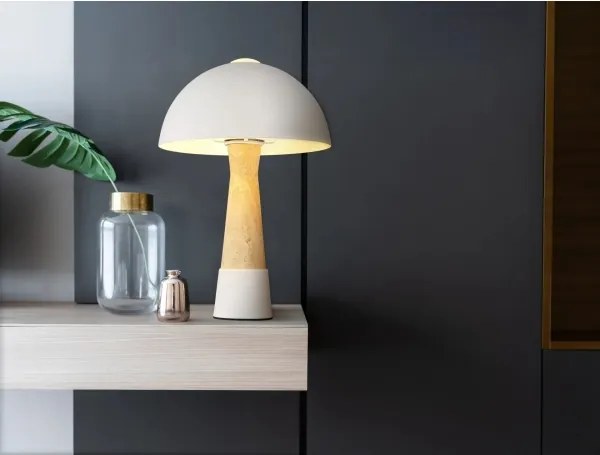 Globo 51070122 - Lampă de masă PAULIN 1xE27ILLU/40W/230V crem