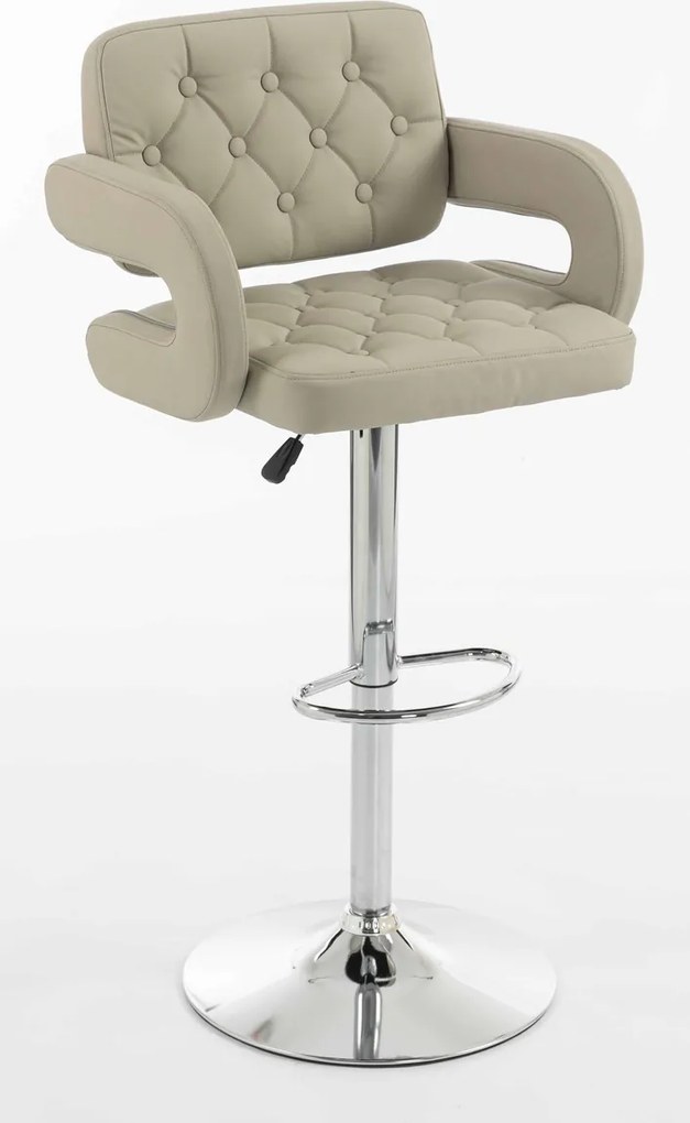 HR8403W Scaun Ecru Piele Ecologica Premium Soft cu Bază Cromata