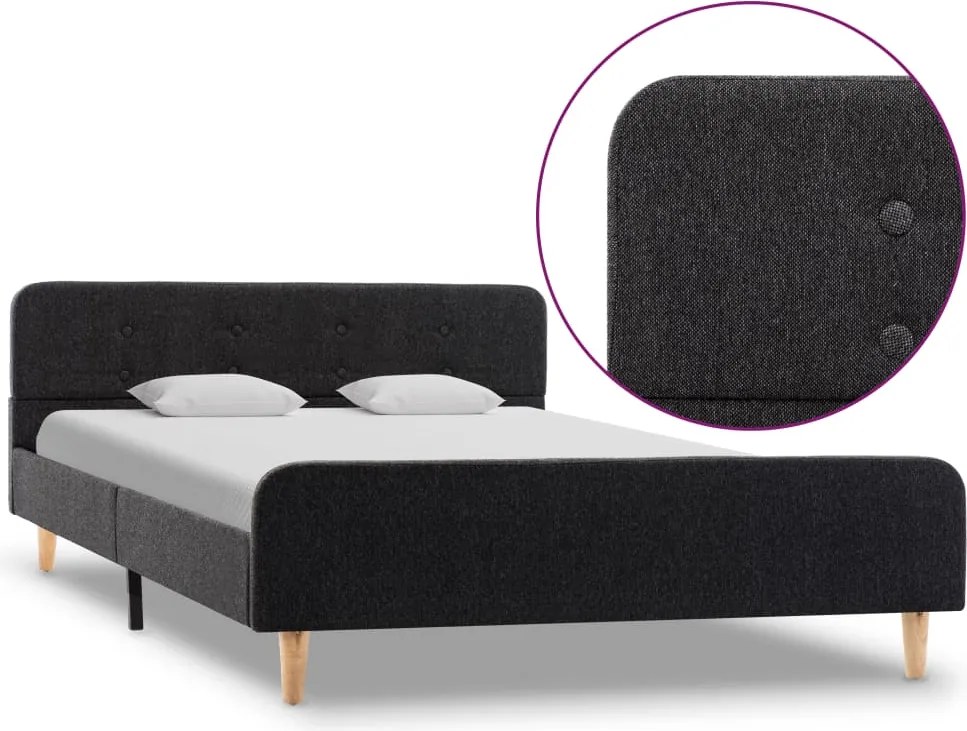 vidaXL Cadru de pat, gri închis, 120x200 cm, pânză de sac