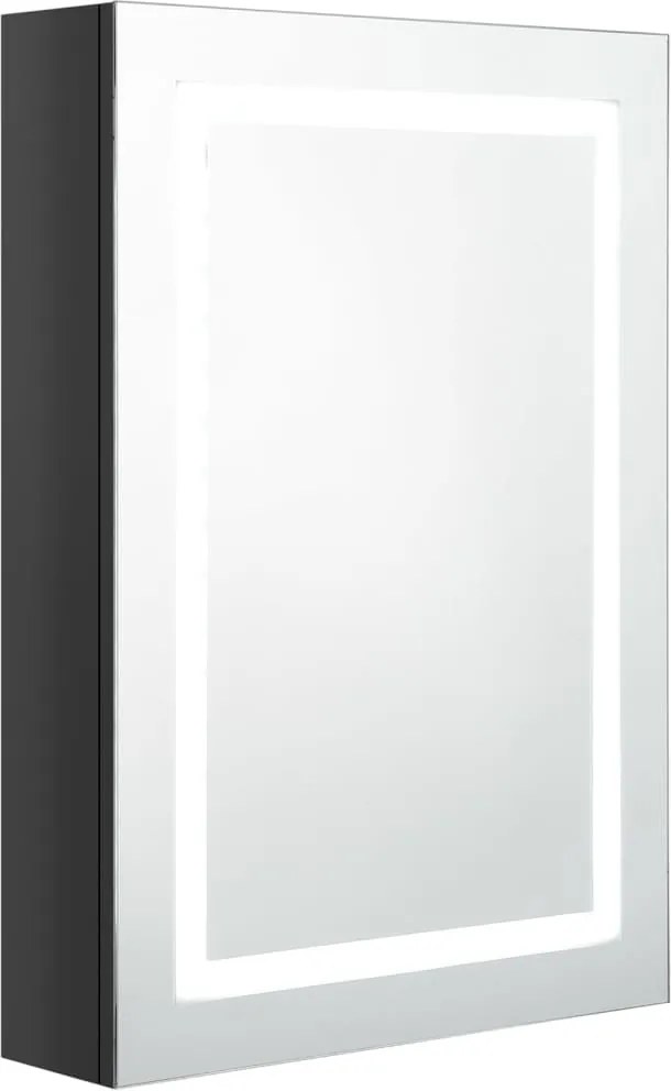vidaXL Dulap de baie cu oglindă și LED, negru strălucitor, 50x13x70 cm