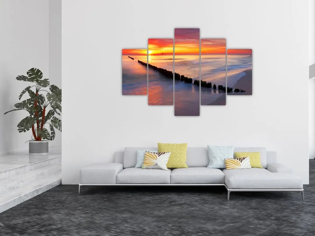 Tablou - Apus de soare, Marea Baltică, Polonia (150x105 cm)
