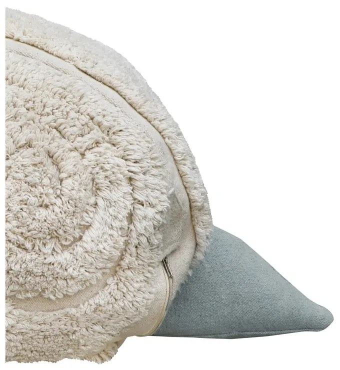 Fotoliu puf pentru copii verde deschis/crem Mr. Snail – Lorena Canals