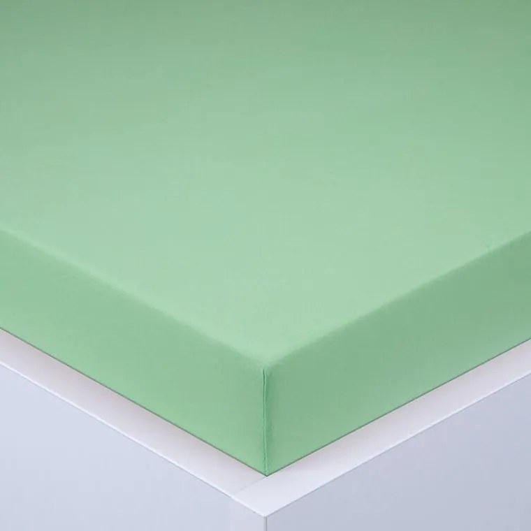 decoDoma Cearşaf cu elastic jersey EXCLUSIVE verde deschis set 2 buc 90 x 200 cm